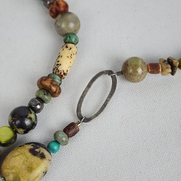 Silpada Kabkaban Wood Leaf Green 925 Sterling Silver Necklace - Picture 6 of 9